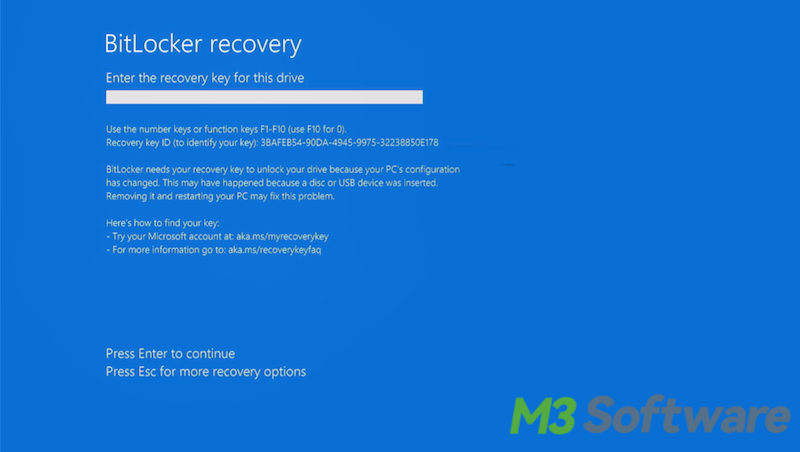 recovery key blue screen