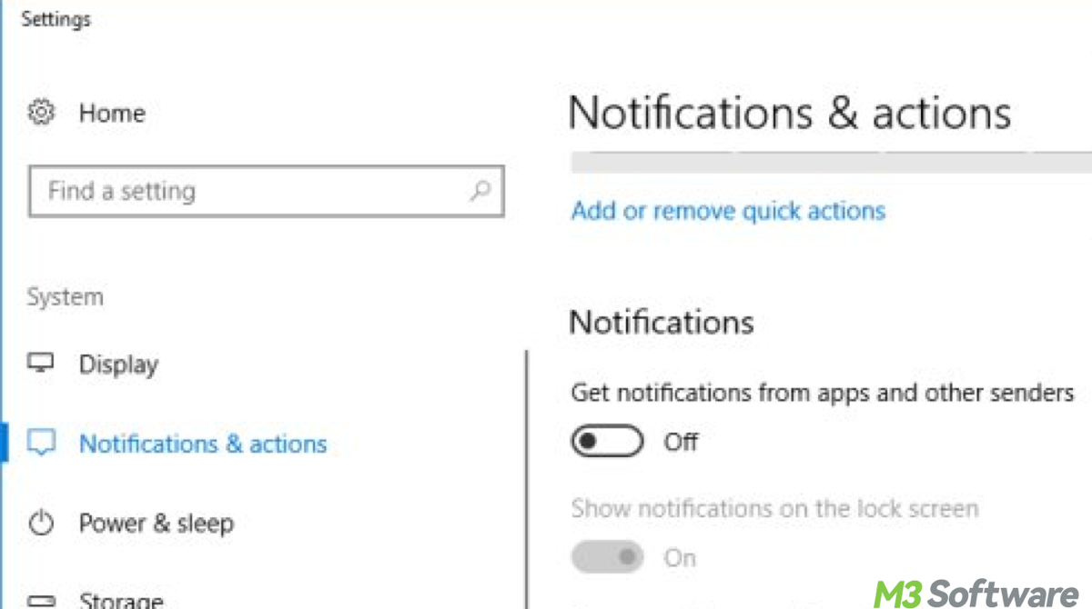 Notifications and actions