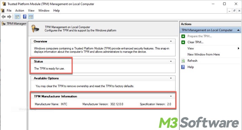 Trusted Platform Module Management on Local Computer