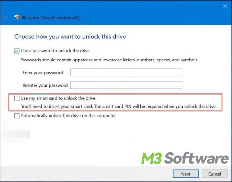 use smart card to unlock BitLocker drive