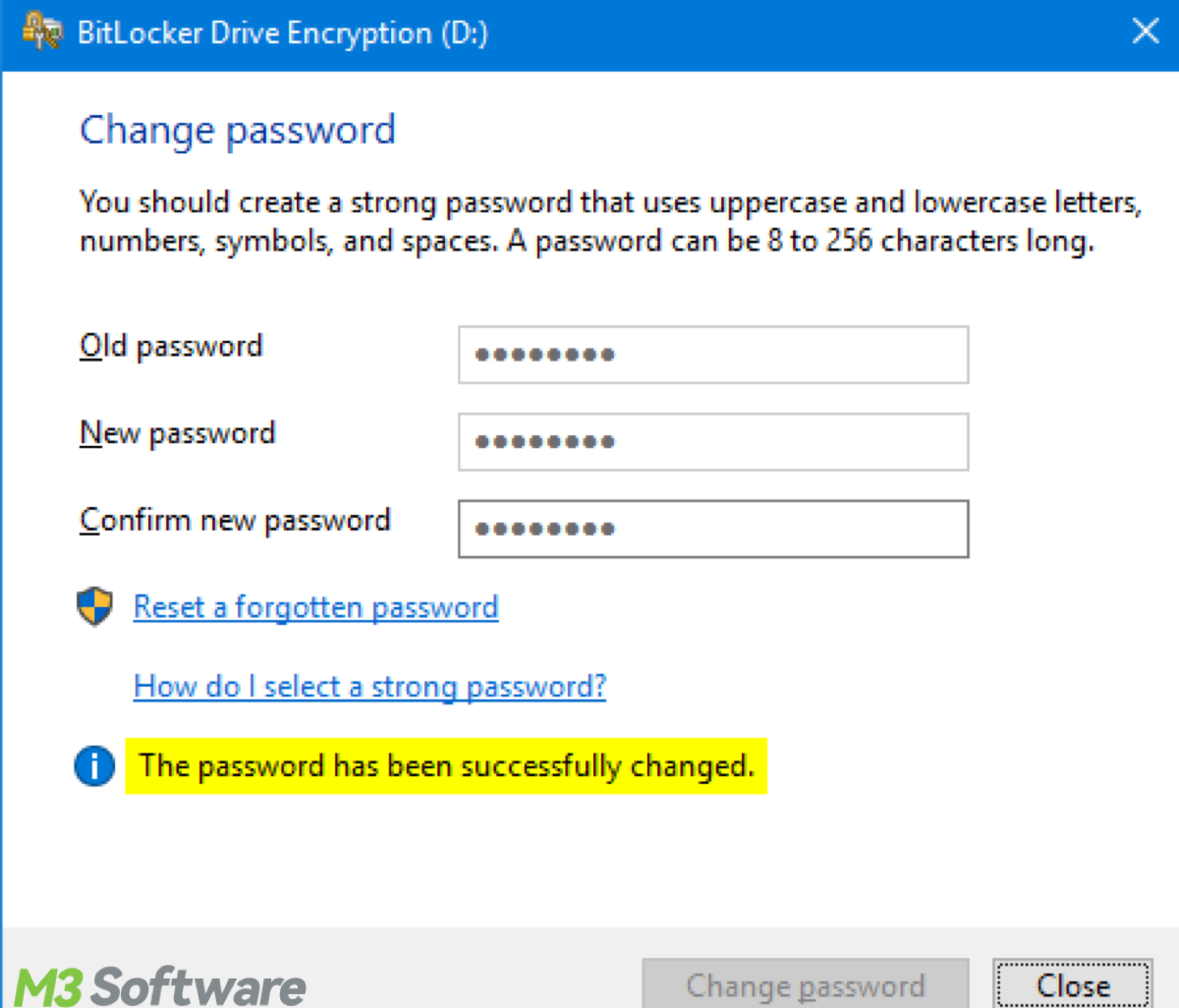 How to change BitLocker Password