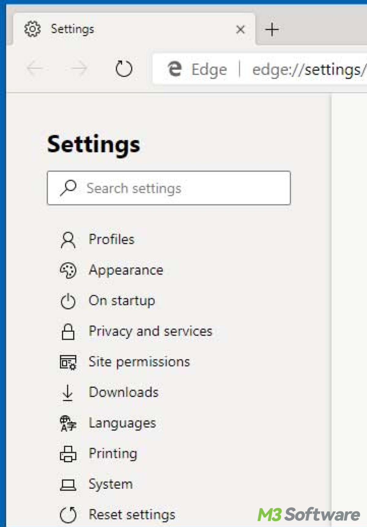 Microsoft Edge Settings