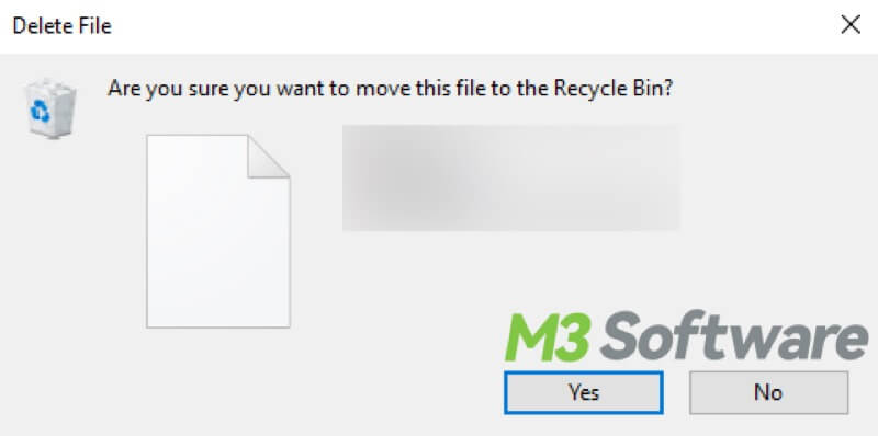 delete confirmation dialog of Recycle Bin in Windows 10