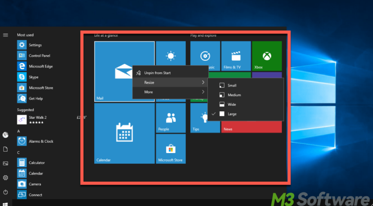 Start Menu tiles