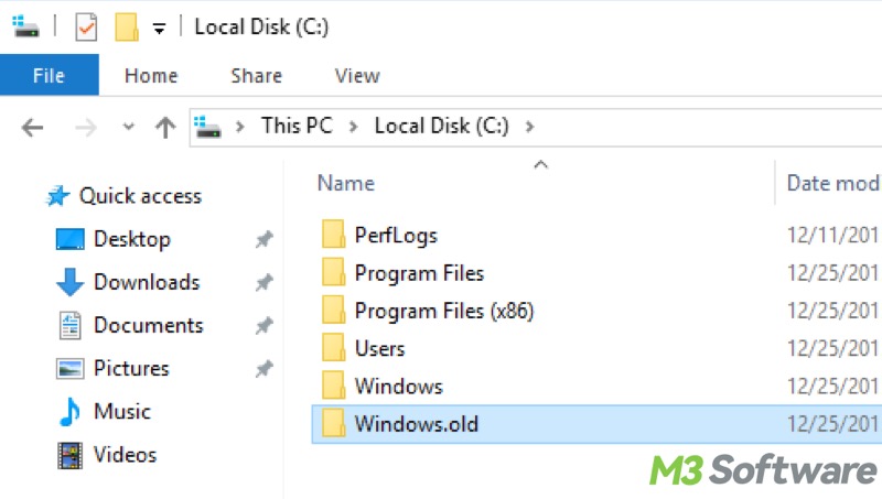 Windows old folder
