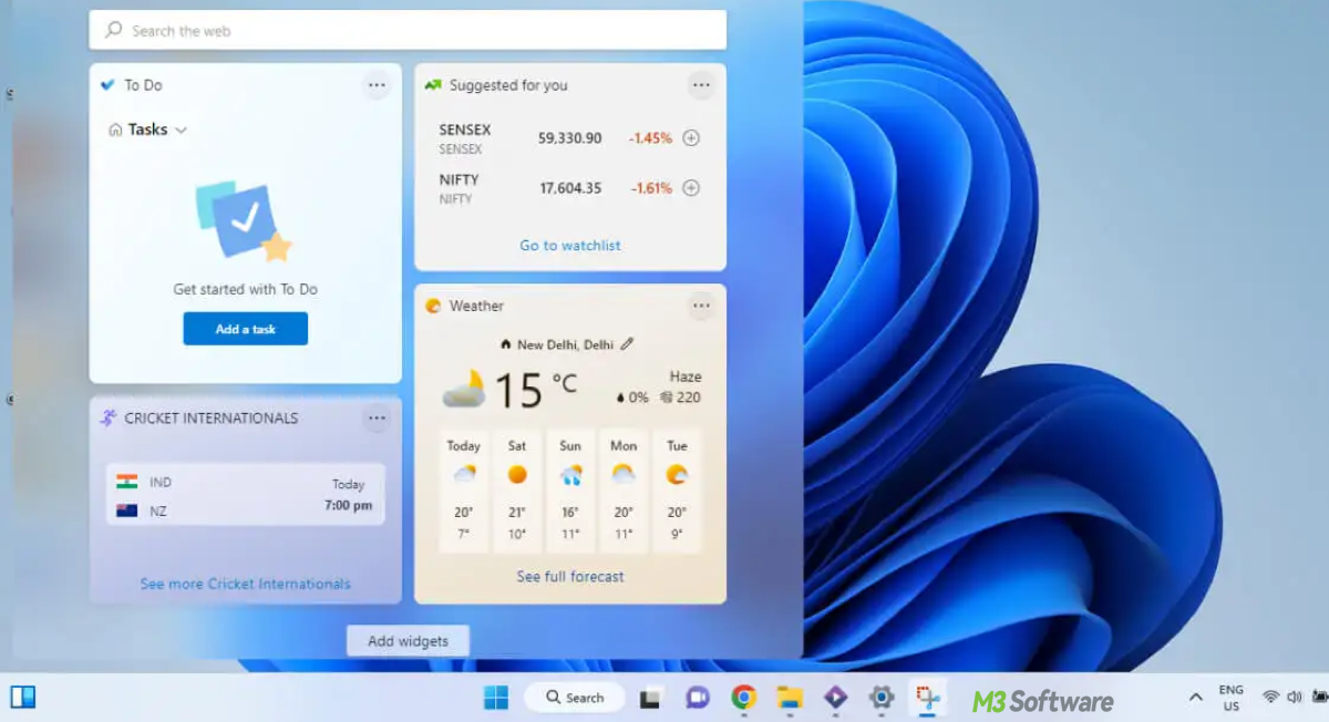 Windows widgets