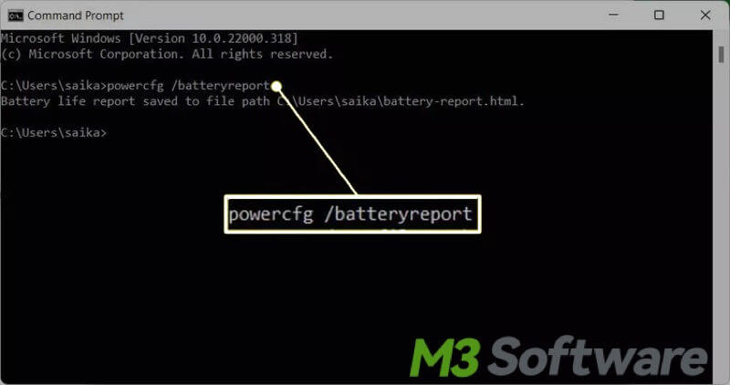 get battery report via cmd