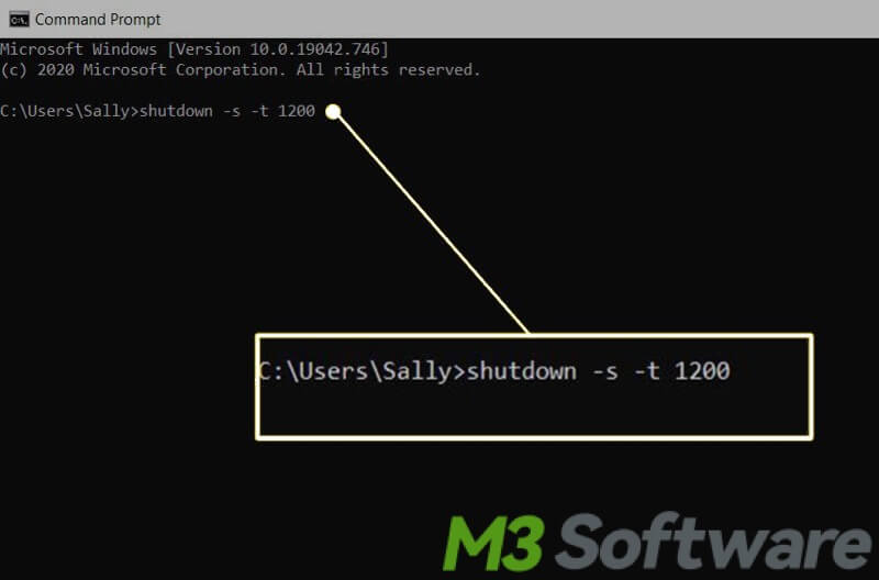 run shutdown timer in cmd