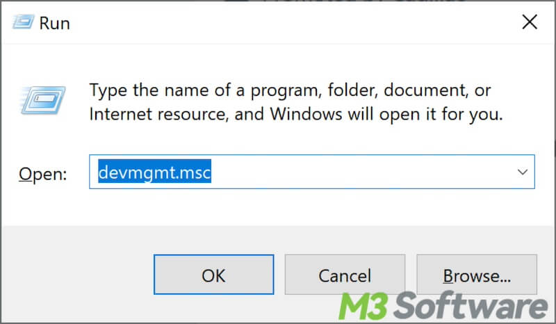 run devmgmt to open Windows Device Manager