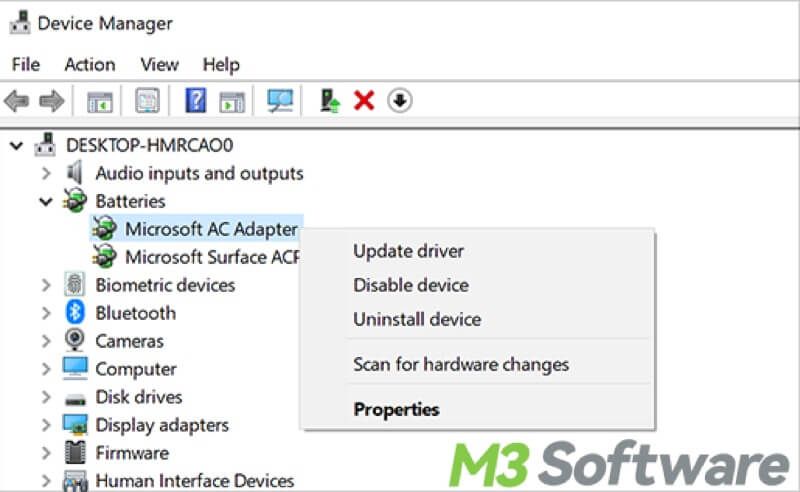 manage device driver in Windows Device Manager