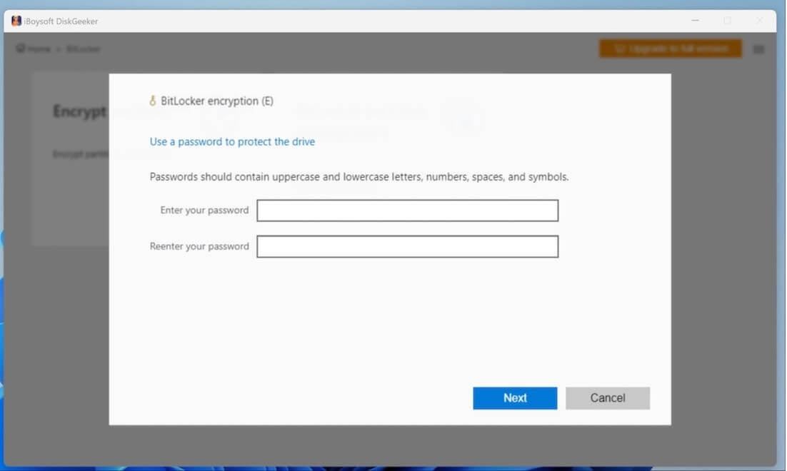 Enter BitLocker password