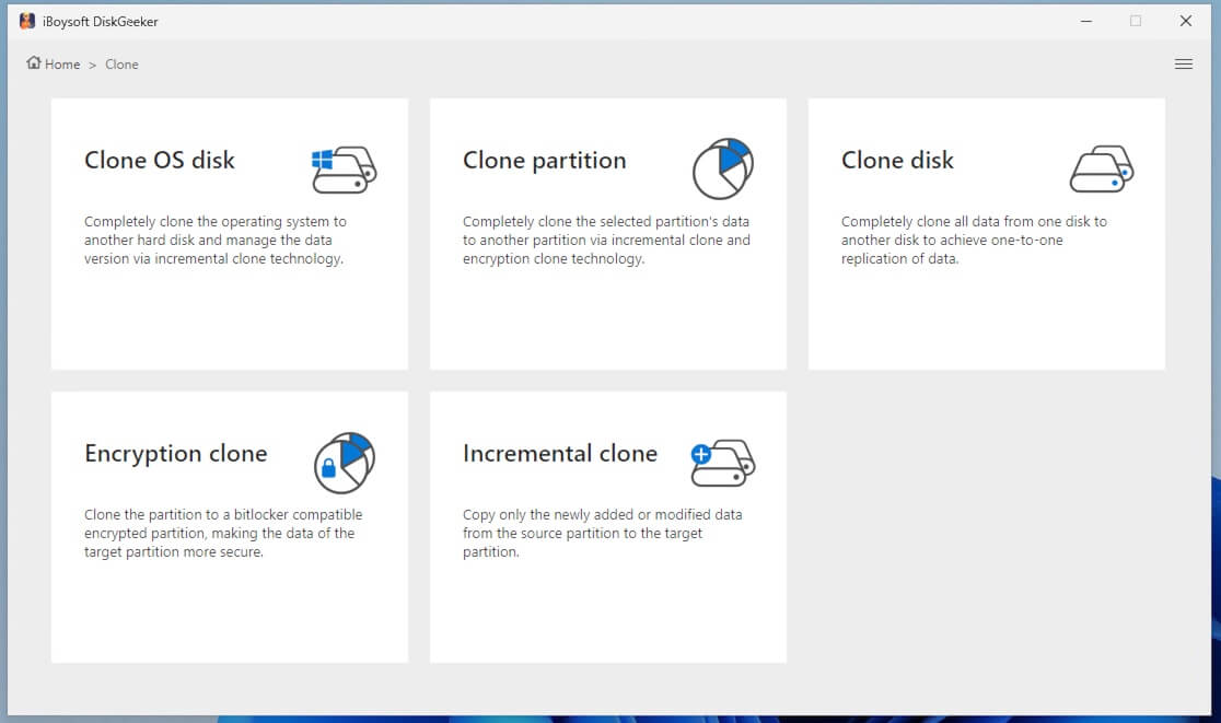 Choose encryption clone