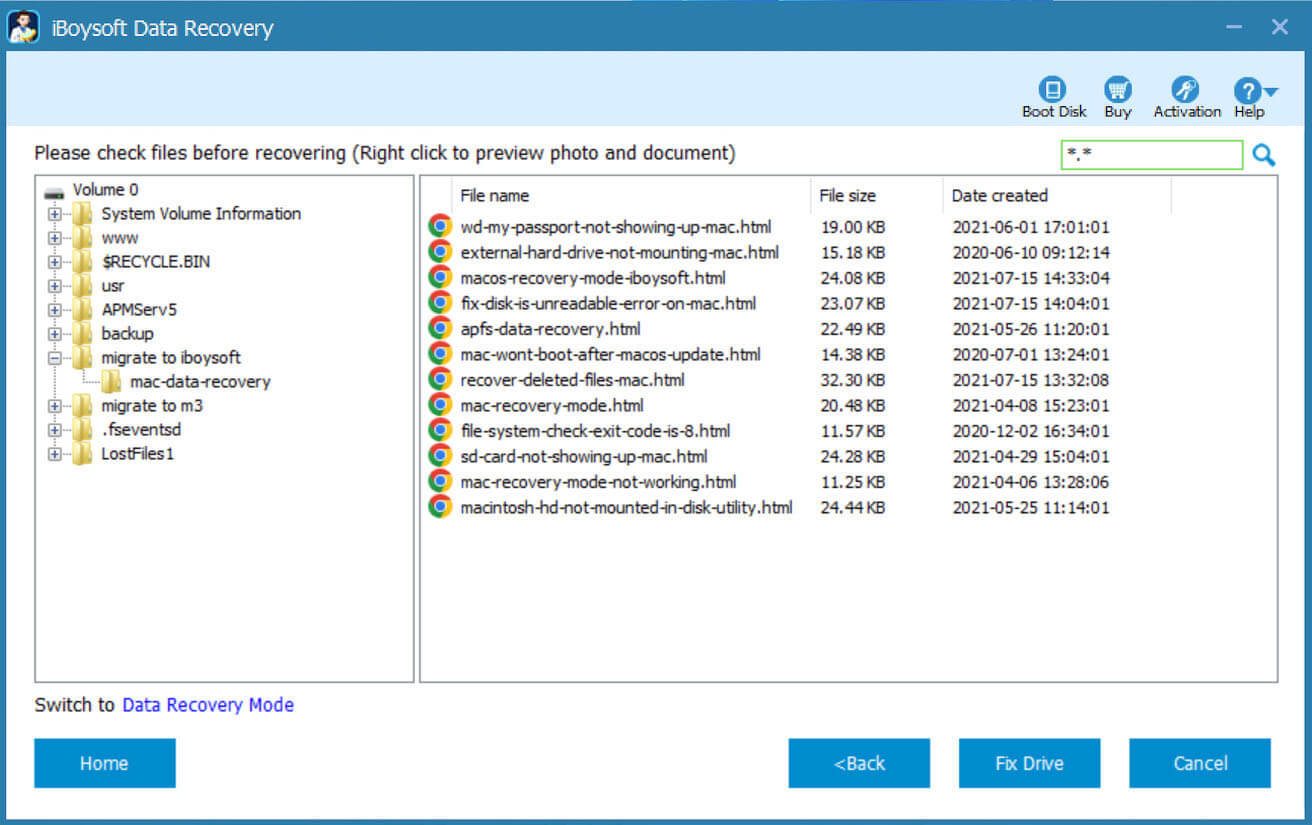 recover partition via iBoysoft Data Recovery for Windows