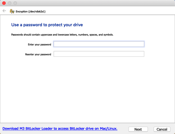 usb flash drive password set for mac