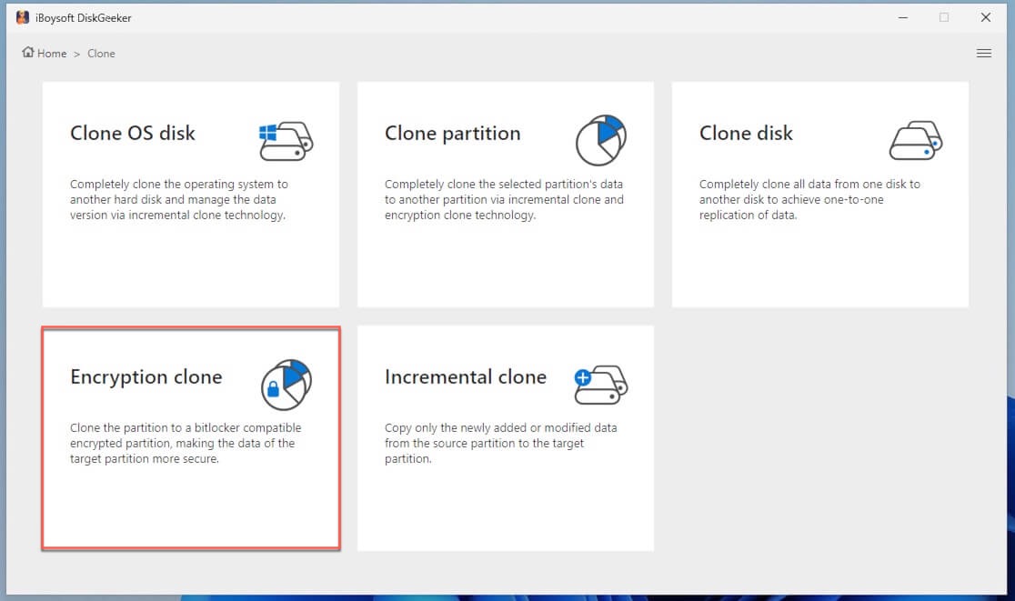 Select the Encryption clone module