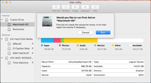 mac internal hard drive not showing up in disk utility