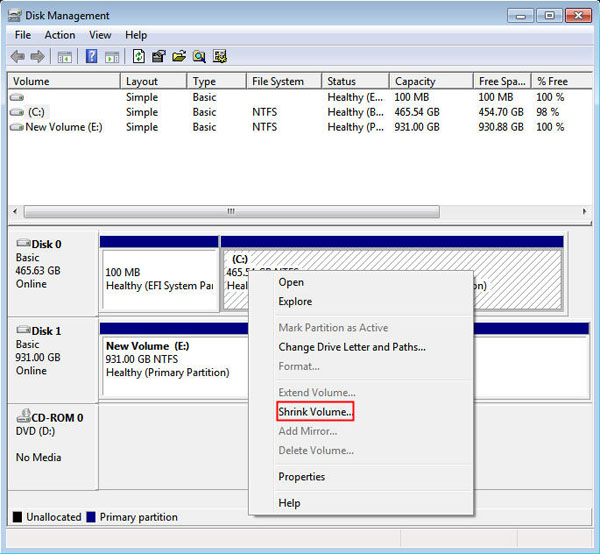 extend c drive windows 10 disk management